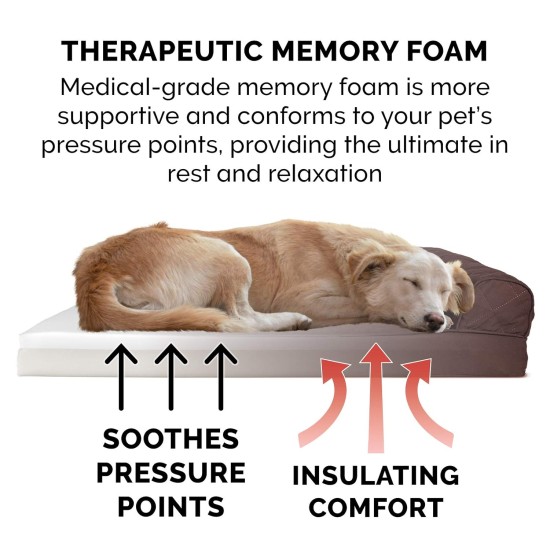 Furhaven Large Memory Foam Dog Bed Plush & Southwest Kilim Decor Sofa-Style w/Removable Washable Cover - Desert Brown, Large Furhaven Large Memory Foam Dog Bed Plush & Southwest Kilim Decor Sofa-Style w/Removable Washable Cover - Desert Brown, Large