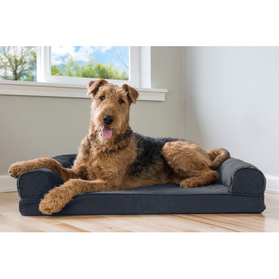 Furhaven Large Memory Foam Dog Bed Plush & Southwest Kilim Decor Sofa-Style w/Removable Washable Cover - Desert Brown, Large Furhaven Large Memory Foam Dog Bed Plush & Southwest Kilim Decor Sofa-Style w/Removable Washable Cover - Desert Brown, Large