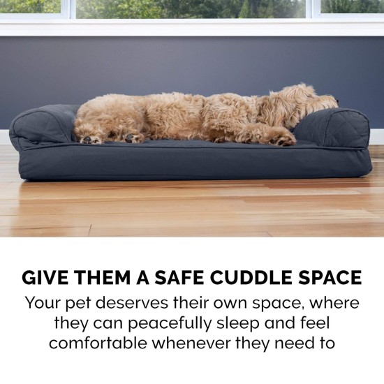 Furhaven Large Memory Foam Dog Bed Plush & Southwest Kilim Decor Sofa-Style w/Removable Washable Cover - Desert Brown, Large Furhaven Large Memory Foam Dog Bed Plush & Southwest Kilim Decor Sofa-Style w/Removable Washable Cover - Desert Brown, Large