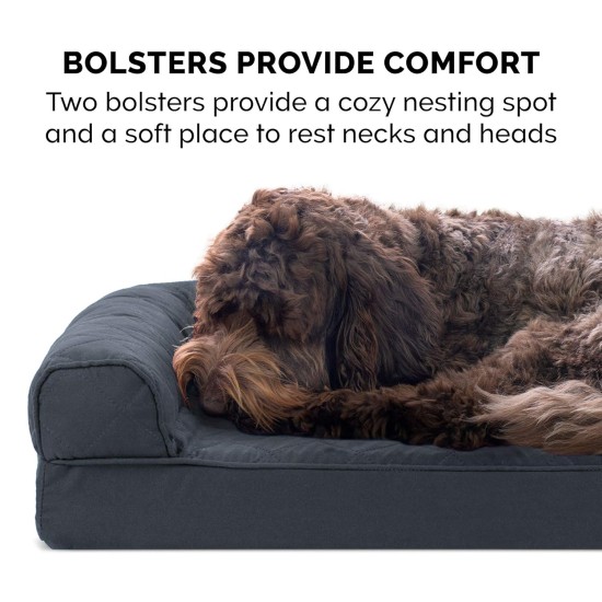 Furhaven Large Memory Foam Dog Bed Plush & Southwest Kilim Decor Sofa-Style w/Removable Washable Cover - Desert Brown, Large Furhaven Large Memory Foam Dog Bed Plush & Southwest Kilim Decor Sofa-Style w/Removable Washable Cover - Desert Brown, Large