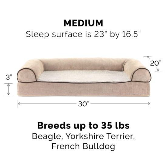 Furhaven Large Memory Foam Dog Bed Plush & Southwest Kilim Decor Sofa-Style w/Removable Washable Cover - Desert Brown, Large Furhaven Large Memory Foam Dog Bed Plush & Southwest Kilim Decor Sofa-Style w/Removable Washable Cover - Desert Brown, Large