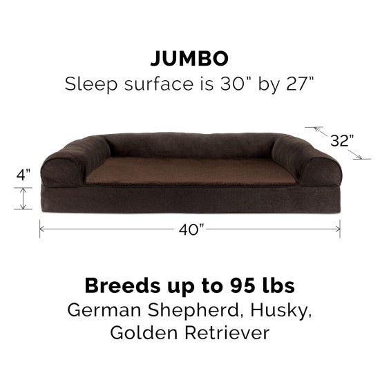 Furhaven Large Memory Foam Dog Bed Plush & Southwest Kilim Decor Sofa-Style w/Removable Washable Cover - Desert Brown, Large Furhaven Large Memory Foam Dog Bed Plush & Southwest Kilim Decor Sofa-Style w/Removable Washable Cover - Desert Brown, Large