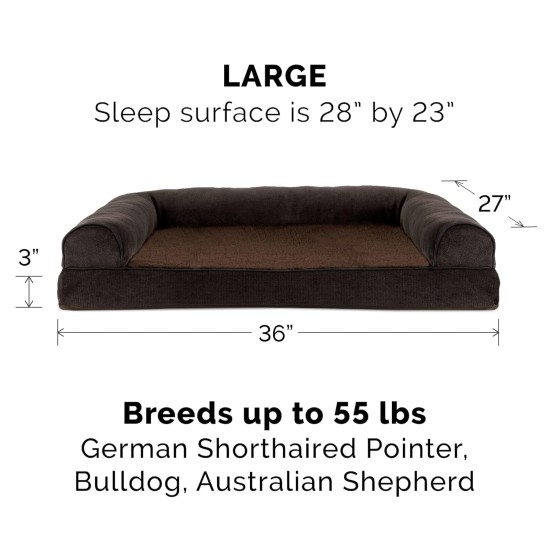 Furhaven Large Memory Foam Dog Bed Plush & Southwest Kilim Decor Sofa-Style w/Removable Washable Cover - Desert Brown, Large Furhaven Large Memory Foam Dog Bed Plush & Southwest Kilim Decor Sofa-Style w/Removable Washable Cover - Desert Brown, Large