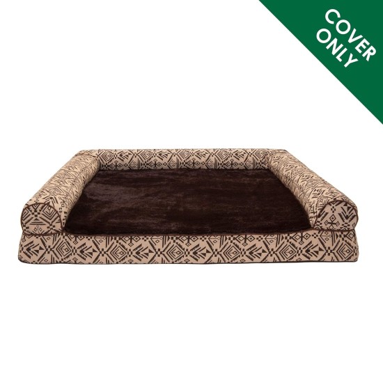 Furhaven Large Memory Foam Dog Bed Plush & Southwest Kilim Decor Sofa-Style w/Removable Washable Cover - Desert Brown, Large Furhaven Large Memory Foam Dog Bed Plush & Southwest Kilim Decor Sofa-Style w/Removable Washable Cover - Desert Brown, Large