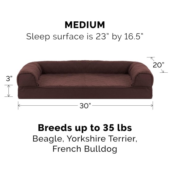 Furhaven Large Memory Foam Dog Bed Plush & Southwest Kilim Decor Sofa-Style w/Removable Washable Cover - Desert Brown, Large Furhaven Large Memory Foam Dog Bed Plush & Southwest Kilim Decor Sofa-Style w/Removable Washable Cover - Desert Brown, Large