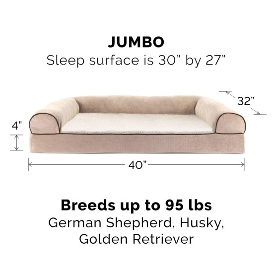 Furhaven Large Memory Foam Dog Bed Plush & Southwest Kilim Decor Sofa-Style w/Removable Washable Cover - Desert Brown, Large Furhaven Large Memory Foam Dog Bed Plush & Southwest Kilim Decor Sofa-Style w/Removable Washable Cover - Desert Brown, Large