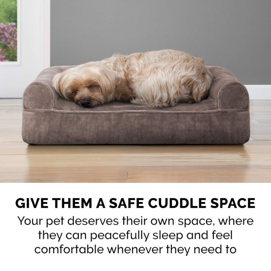 Furhaven Large Memory Foam Dog Bed Plush & Southwest Kilim Decor Sofa-Style w/Removable Washable Cover - Desert Brown, Large Furhaven Large Memory Foam Dog Bed Plush & Southwest Kilim Decor Sofa-Style w/Removable Washable Cover - Desert Brown, Large