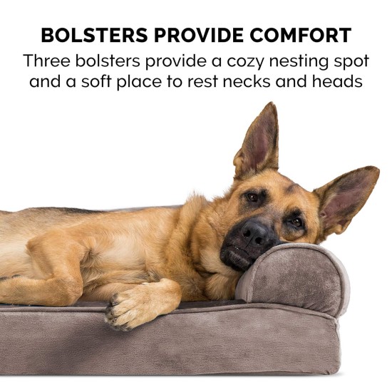 Furhaven Large Memory Foam Dog Bed Plush & Southwest Kilim Decor Sofa-Style w/Removable Washable Cover - Desert Brown, Large Furhaven Large Memory Foam Dog Bed Plush & Southwest Kilim Decor Sofa-Style w/Removable Washable Cover - Desert Brown, Large