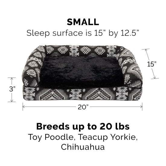 Furhaven Large Memory Foam Dog Bed Plush & Southwest Kilim Decor Sofa-Style w/Removable Washable Cover - Desert Brown, Large Furhaven Large Memory Foam Dog Bed Plush & Southwest Kilim Decor Sofa-Style w/Removable Washable Cover - Desert Brown, Large