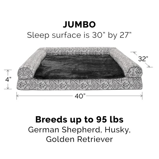 Furhaven Large Memory Foam Dog Bed Plush & Southwest Kilim Decor Sofa-Style w/Removable Washable Cover - Desert Brown, Large Furhaven Large Memory Foam Dog Bed Plush & Southwest Kilim Decor Sofa-Style w/Removable Washable Cover - Desert Brown, Large