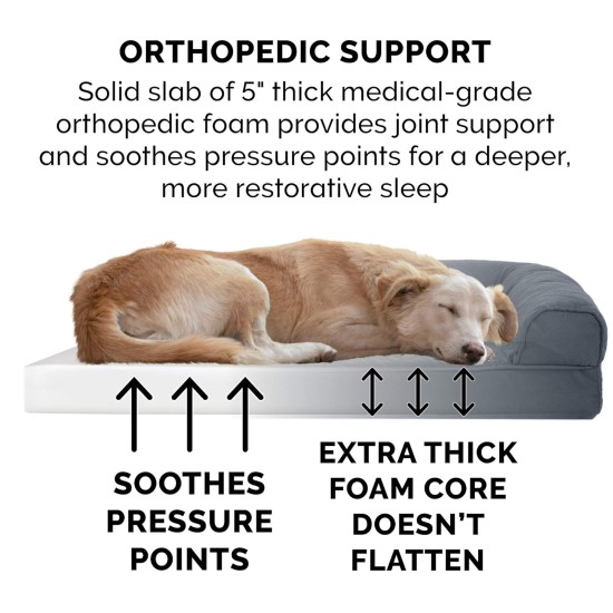 Furhaven Large Memory Foam Dog Bed Plush & Southwest Kilim Decor Sofa-Style w/Removable Washable Cover - Desert Brown, Large Furhaven Large Memory Foam Dog Bed Plush & Southwest Kilim Decor Sofa-Style w/Removable Washable Cover - Desert Brown, Large