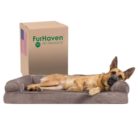 Furhaven Large Memory Foam Dog Bed Plush & Southwest Kilim Decor Sofa-Style w/Removable Washable Cover - Desert Brown, Large Furhaven Large Memory Foam Dog Bed Plush & Southwest Kilim Decor Sofa-Style w/Removable Washable Cover - Desert Brown, Large