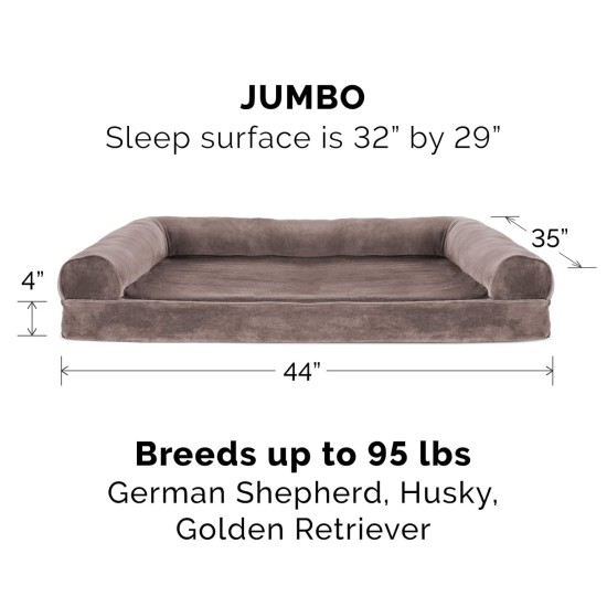 Furhaven Large Memory Foam Dog Bed Plush & Southwest Kilim Decor Sofa-Style w/Removable Washable Cover - Desert Brown, Large Furhaven Large Memory Foam Dog Bed Plush & Southwest Kilim Decor Sofa-Style w/Removable Washable Cover - Desert Brown, Large