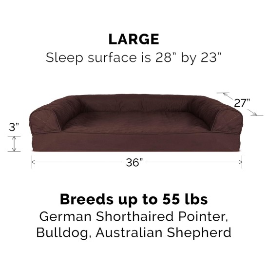 Furhaven Large Memory Foam Dog Bed Plush & Southwest Kilim Decor Sofa-Style w/Removable Washable Cover - Desert Brown, Large Furhaven Large Memory Foam Dog Bed Plush & Southwest Kilim Decor Sofa-Style w/Removable Washable Cover - Desert Brown, Large