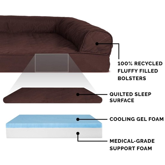 Furhaven Large Memory Foam Dog Bed Plush & Southwest Kilim Decor Sofa-Style w/Removable Washable Cover - Desert Brown, Large Furhaven Large Memory Foam Dog Bed Plush & Southwest Kilim Decor Sofa-Style w/Removable Washable Cover - Desert Brown, Large