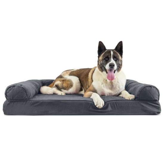 Furhaven Large Memory Foam Dog Bed Plush & Southwest Kilim Decor Sofa-Style w/Removable Washable Cover - Desert Brown, Large Furhaven Large Memory Foam Dog Bed Plush & Southwest Kilim Decor Sofa-Style w/Removable Washable Cover - Desert Brown, Large