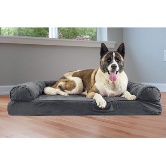 Furhaven Large Memory Foam Dog Bed Plush & Southwest Kilim Decor Sofa-Style w/Removable Washable Cover - Desert Brown, Large Furhaven Large Memory Foam Dog Bed Plush & Southwest Kilim Decor Sofa-Style w/Removable Washable Cover - Desert Brown, Large