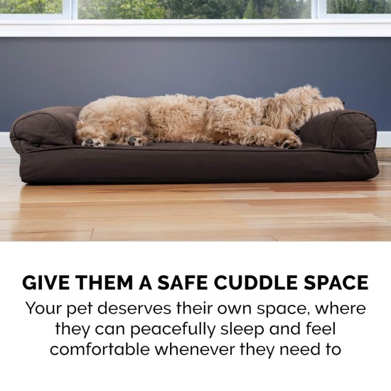 Furhaven Large Memory Foam Dog Bed Plush & Southwest Kilim Decor Sofa-Style w/Removable Washable Cover - Desert Brown, Large Furhaven Large Memory Foam Dog Bed Plush & Southwest Kilim Decor Sofa-Style w/Removable Washable Cover - Desert Brown, Large