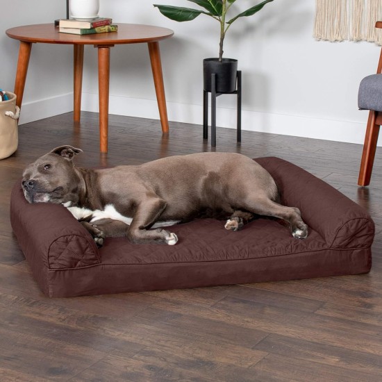 Furhaven Large Memory Foam Dog Bed Plush & Southwest Kilim Decor Sofa-Style w/Removable Washable Cover - Desert Brown, Large Furhaven Large Memory Foam Dog Bed Plush & Southwest Kilim Decor Sofa-Style w/Removable Washable Cover - Desert Brown, Large