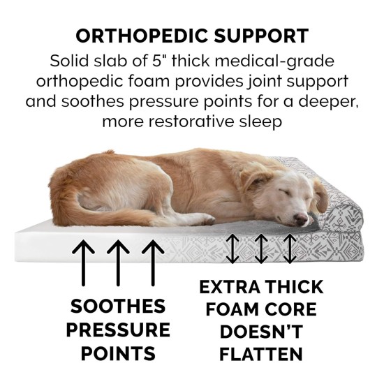 Furhaven Large Memory Foam Dog Bed Plush & Southwest Kilim Decor Sofa-Style w/Removable Washable Cover - Desert Brown, Large Furhaven Large Memory Foam Dog Bed Plush & Southwest Kilim Decor Sofa-Style w/Removable Washable Cover - Desert Brown, Large