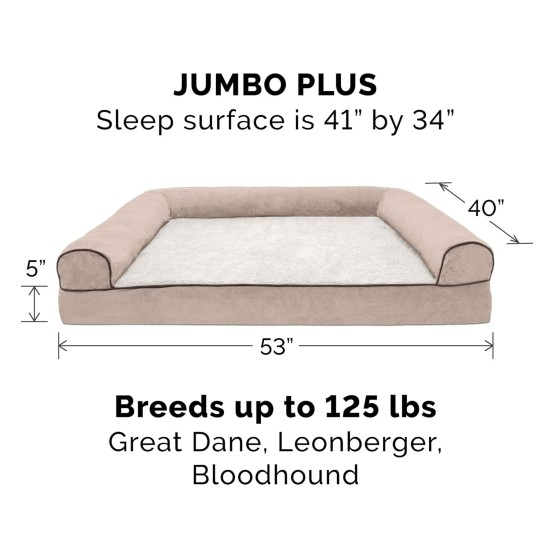 Furhaven Large Memory Foam Dog Bed Plush & Southwest Kilim Decor Sofa-Style w/Removable Washable Cover - Desert Brown, Large Furhaven Large Memory Foam Dog Bed Plush & Southwest Kilim Decor Sofa-Style w/Removable Washable Cover - Desert Brown, Large