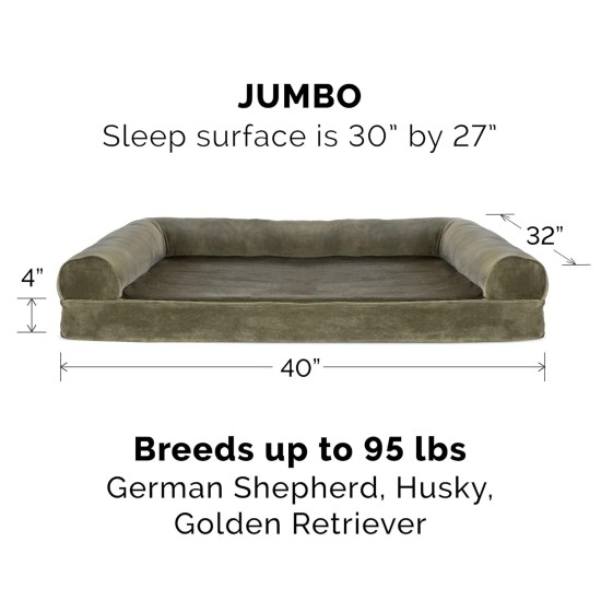 Furhaven Large Memory Foam Dog Bed Plush & Southwest Kilim Decor Sofa-Style w/Removable Washable Cover - Desert Brown, Large Furhaven Large Memory Foam Dog Bed Plush & Southwest Kilim Decor Sofa-Style w/Removable Washable Cover - Desert Brown, Large