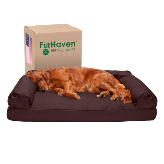Furhaven Large Memory Foam Dog Bed Plush & Southwest Kilim Decor Sofa-Style w/Removable Washable Cover - Desert Brown, Large Furhaven Large Memory Foam Dog Bed Plush & Southwest Kilim Decor Sofa-Style w/Removable Washable Cover - Desert Brown, Large