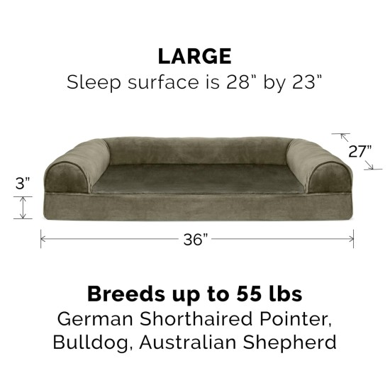 Furhaven Large Memory Foam Dog Bed Plush & Southwest Kilim Decor Sofa-Style w/Removable Washable Cover - Desert Brown, Large Furhaven Large Memory Foam Dog Bed Plush & Southwest Kilim Decor Sofa-Style w/Removable Washable Cover - Desert Brown, Large