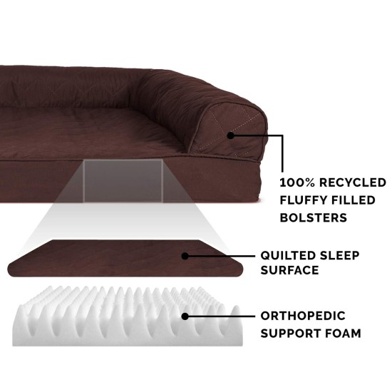 Furhaven Large Memory Foam Dog Bed Plush & Southwest Kilim Decor Sofa-Style w/Removable Washable Cover - Desert Brown, Large Furhaven Large Memory Foam Dog Bed Plush & Southwest Kilim Decor Sofa-Style w/Removable Washable Cover - Desert Brown, Large