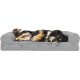 Furhaven Large Orthopaedic Dog Bed Faux Fur & Velvet Sofa-Style w/Removable Washable Cover - Driftwood Brown, Large