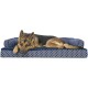 Furhaven Large Orthopaedic Dog Bed Faux Fur & Velvet Sofa-Style w/Removable Washable Cover - Driftwood Brown, Large