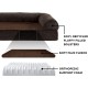 Furhaven Large Orthopaedic Dog Bed Faux Fur & Velvet Sofa-Style w/Removable Washable Cover - Driftwood Brown, Large