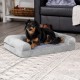 Furhaven Large Orthopaedic Dog Bed Faux Fur & Velvet Sofa-Style w/Removable Washable Cover - Driftwood Brown, Large
