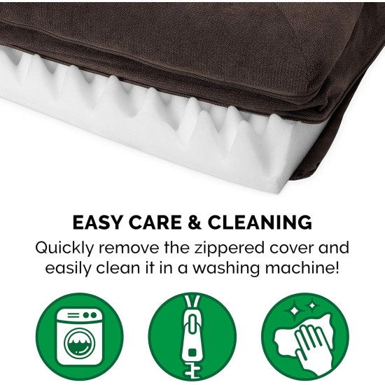 Furhaven Large Orthopaedic Dog Bed Faux Fur & Velvet Sofa-Style w/Removable Washable Cover - Driftwood Brown, Large Furhaven Large Orthopaedic Dog Bed Faux Fur & Velvet Sofa-Style w/Removable Washable Cover - Driftwood Brown, Large