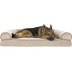 Furhaven Large Orthopaedic Dog Bed Faux Fur & Velvet Sofa-Style w/Removable Washable Cover - Driftwood Brown, Large