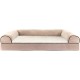 Furhaven Large Orthopaedic Dog Bed Faux Fur & Velvet Sofa-Style w/Removable Washable Cover - Driftwood Brown, Large