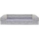 Furhaven Large Orthopaedic Dog Bed Faux Fur & Velvet Sofa-Style w/Removable Washable Cover - Driftwood Brown, Large