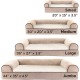 Furhaven Large Orthopaedic Dog Bed Faux Fur & Velvet Sofa-Style w/Removable Washable Cover - Driftwood Brown, Large
