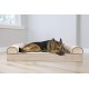 Furhaven Large Orthopaedic Dog Bed Faux Fur & Velvet Sofa-Style w/Removable Washable Cover - Driftwood Brown, Large