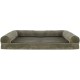 Furhaven Large Orthopaedic Dog Bed Faux Fur & Velvet Sofa-Style w/Removable Washable Cover - Driftwood Brown, Large