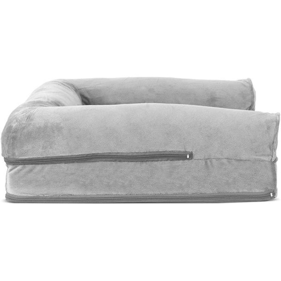 Furhaven Large Orthopaedic Dog Bed Faux Fur & Velvet Sofa-Style w/Removable Washable Cover - Driftwood Brown, Large Furhaven Large Orthopaedic Dog Bed Faux Fur & Velvet Sofa-Style w/Removable Washable Cover - Driftwood Brown, Large