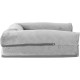 Furhaven Large Orthopaedic Dog Bed Faux Fur & Velvet Sofa-Style w/Removable Washable Cover - Driftwood Brown, Large
