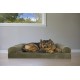 Furhaven Large Orthopaedic Dog Bed Faux Fur & Velvet Sofa-Style w/Removable Washable Cover - Driftwood Brown, Large
