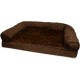 Furhaven Large Orthopaedic Dog Bed Faux Fur & Velvet Sofa-Style w/Removable Washable Cover - Driftwood Brown, Large