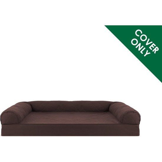 Furhaven Large Orthopaedic Dog Bed Faux Fur & Velvet Sofa-Style w/Removable Washable Cover - Driftwood Brown, Large Furhaven Large Orthopaedic Dog Bed Faux Fur & Velvet Sofa-Style w/Removable Washable Cover - Driftwood Brown, Large
