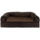 Furhaven Large Orthopaedic Dog Bed Faux Fur & Velvet Sofa-Style w/Removable Washable Cover - Driftwood Brown, Large