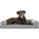 Furhaven Large Orthopaedic Dog Bed Faux Fur & Velvet Sofa-Style w/Removable Washable Cover - Driftwood Brown, Large