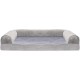 Furhaven Large Orthopaedic Dog Bed Faux Fur & Velvet Sofa-Style w/Removable Washable Cover - Driftwood Brown, Large
