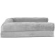 Furhaven Large Orthopaedic Dog Bed Faux Fur & Velvet Sofa-Style w/Removable Washable Cover - Driftwood Brown, Large