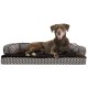 Furhaven Large Orthopaedic Dog Bed Faux Fur & Velvet Sofa-Style w/Removable Washable Cover - Driftwood Brown, Large